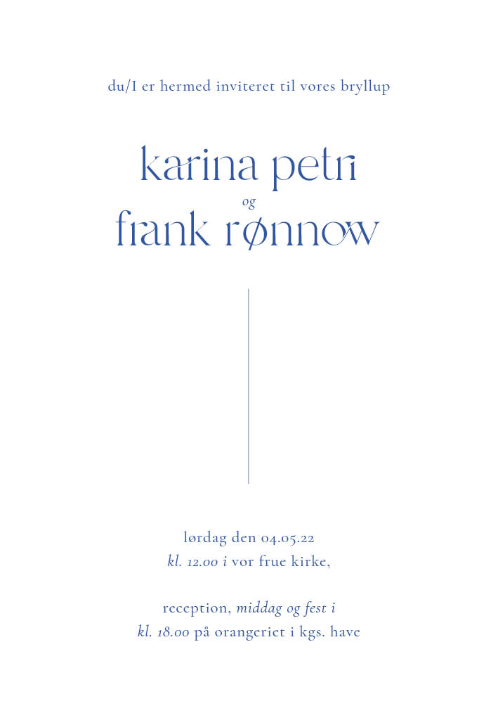 Funky - Karina & Frank Bryllupsinvitation